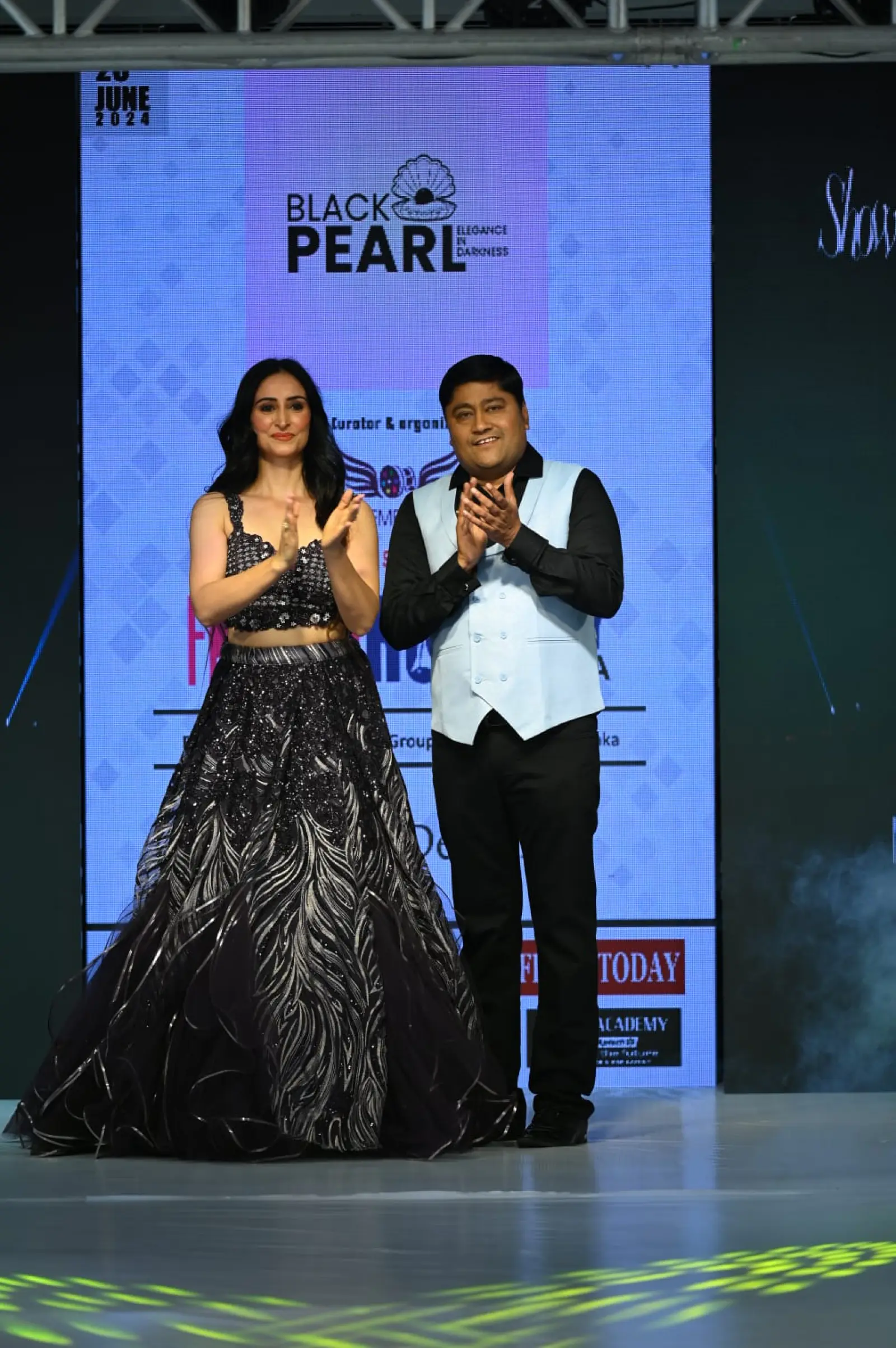 Prerna Bhat  & Shilpi Chugh walk as a show stoppers for Black pearl brand in Fashion Runway of India 2024 