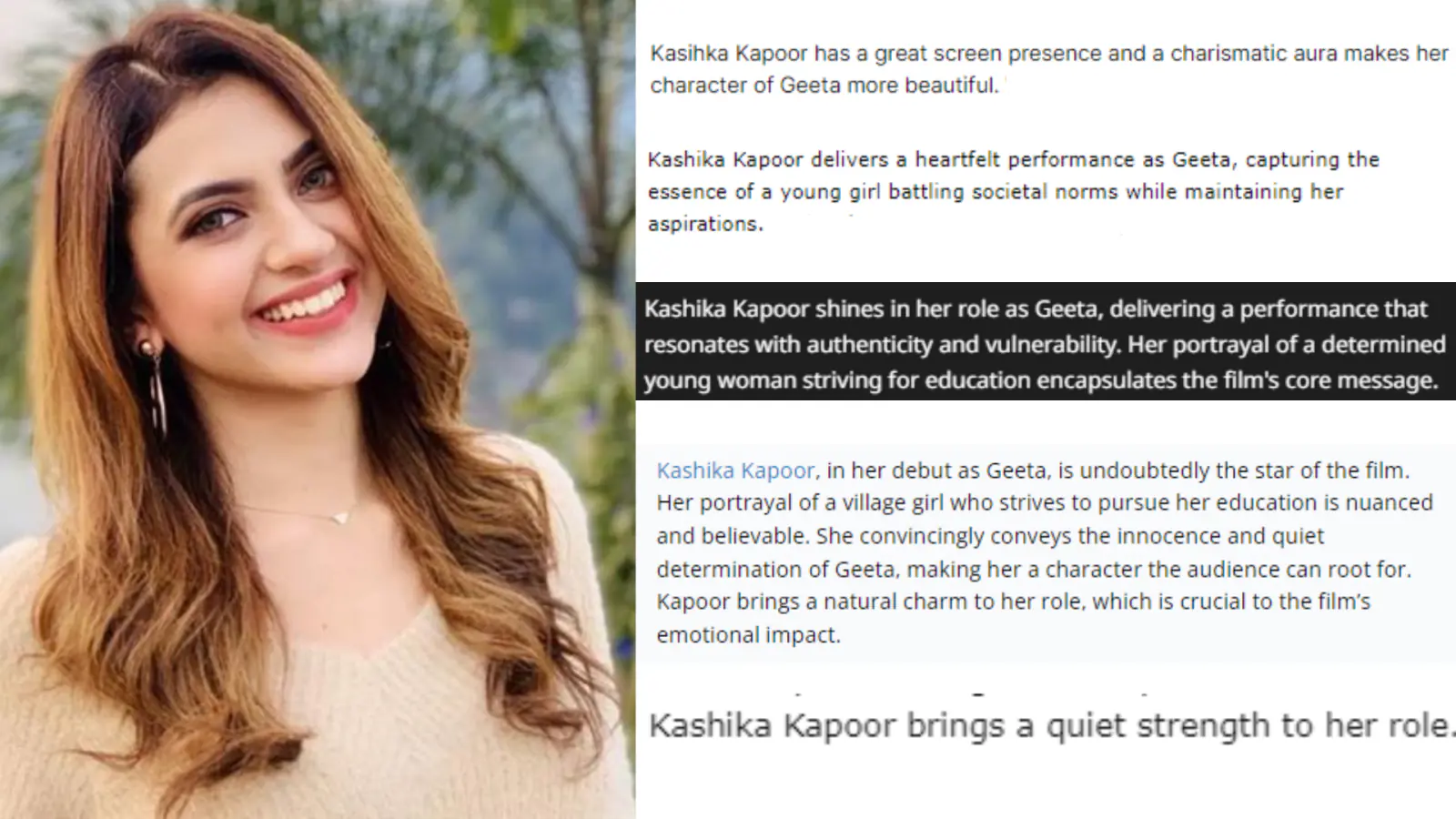 Kashika Kapoor Impresses Critics As Geeta In Her Big Bollywood Debut Film Aayushmati Geeta Matric Pass